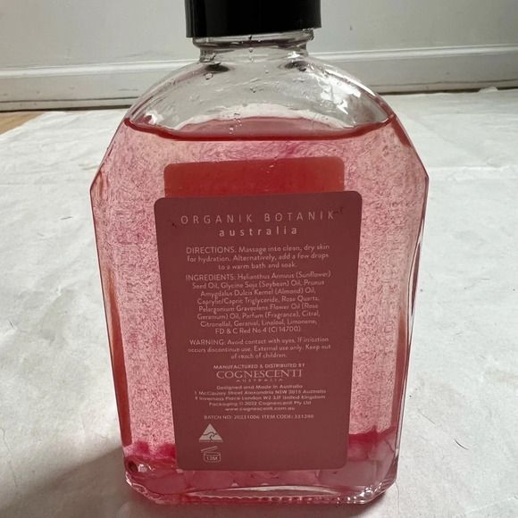 Organik Botanik Australia Rose Quartz Beauty Oil 8.45 fl oz 250ml New - Picture 2 of 3